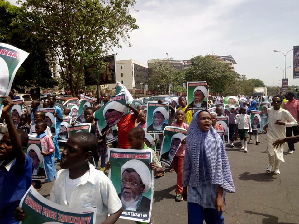 free zakzaky protest in abuja by ophans 